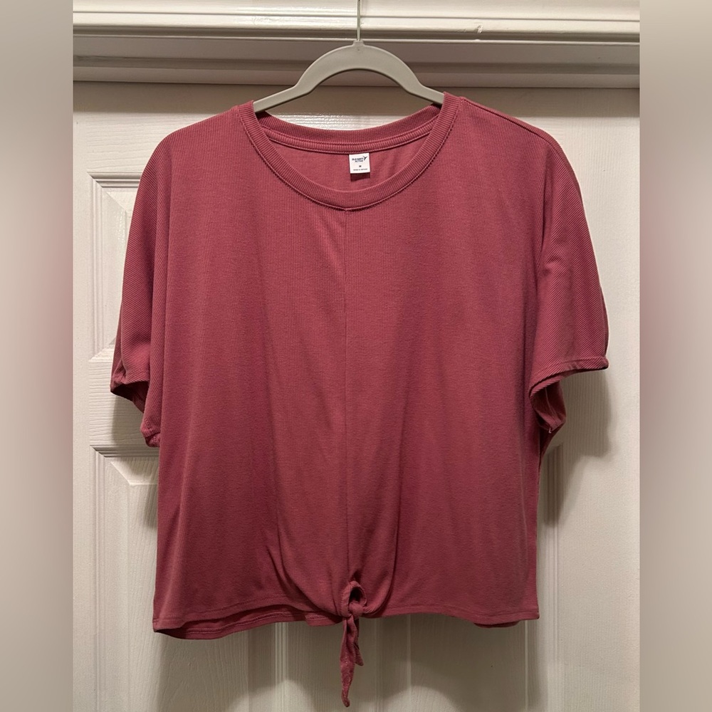 Old Navy Mauve Tie-Front Tee